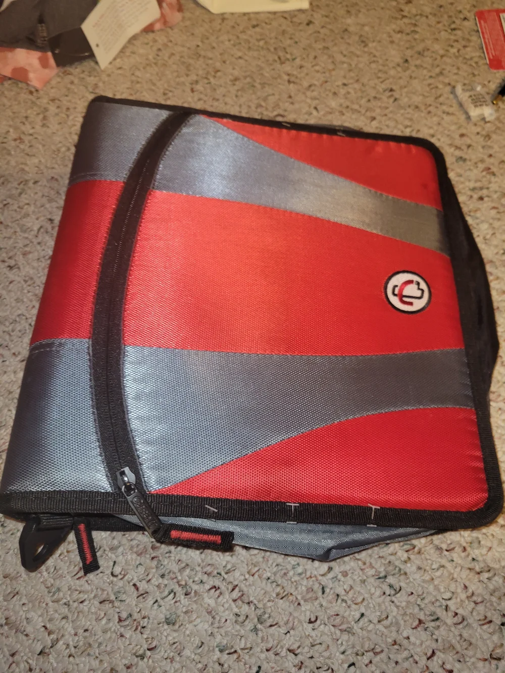 Tech Accessories Organizer Case - Red and Gray